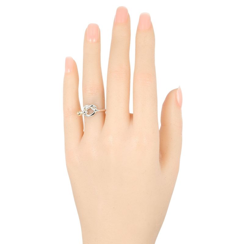 Tiffany & Co Love Knot Silver 925 X 18K Yellow Gold #10 Ladies 3g Ring