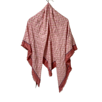Gucci Stole (shawl) - Light Pink And Pink And Multi GG Pattern/horsebit Silk
