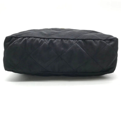 Prada Nylon Quilted Chain Shoulder Tote Black — view 3