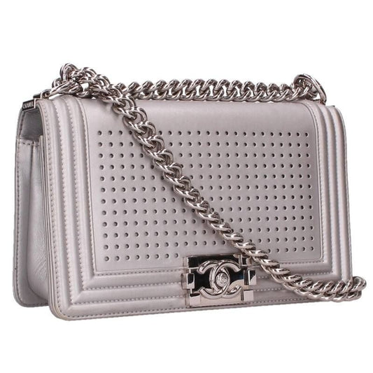 Chanel Boy 25 LED Light Metallic Calfskin Chain Shoulder Bag