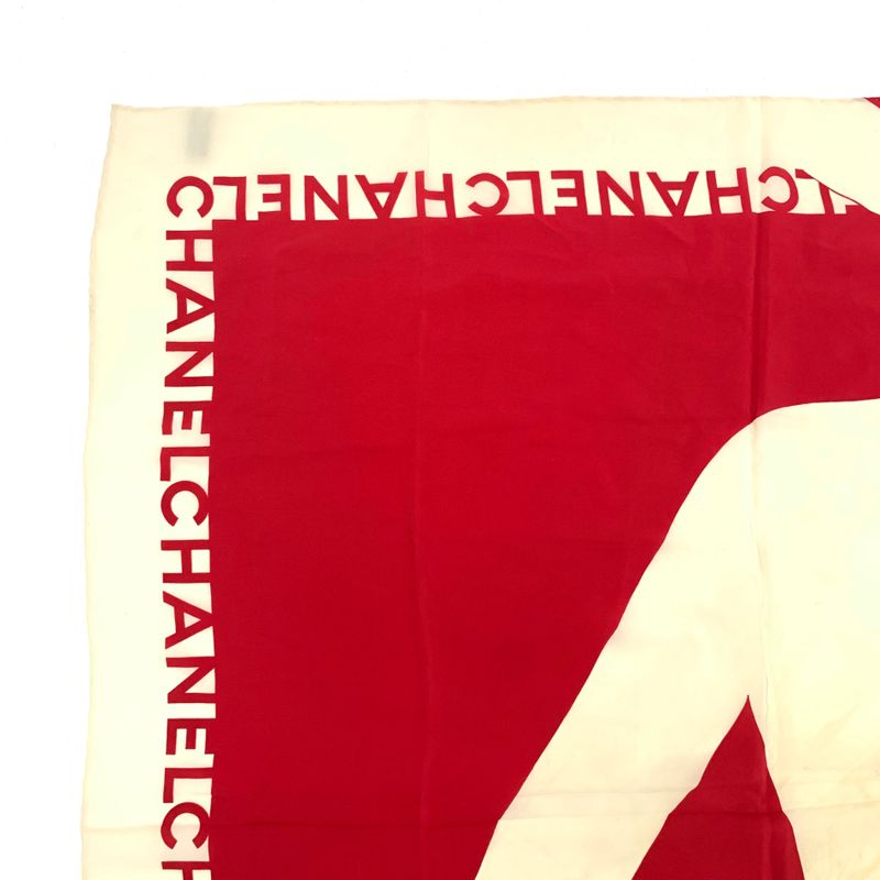 Chanel Scarf Mademoiselle Silhouette Red Off-white Logo Bijoux Necklace Jewelry