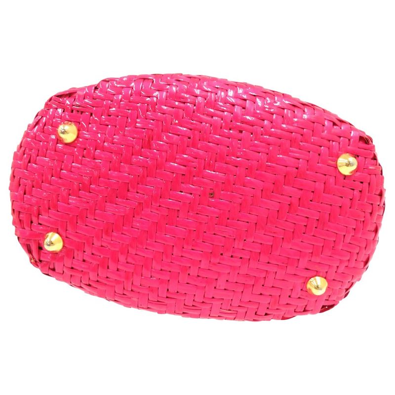 Fendi Croc Straw Bag Basket Bag Straw Pink 2524 Fendi