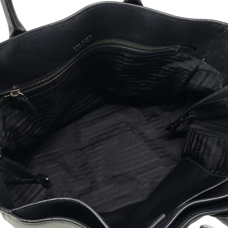 Prada Tote Bag - 1bg041 Black Leather