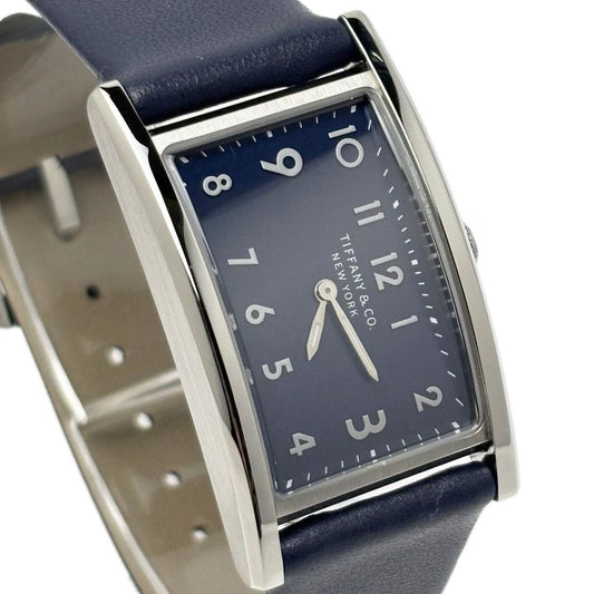 Tiffany & Co Watch Quartz East West Mini Navy Silver
