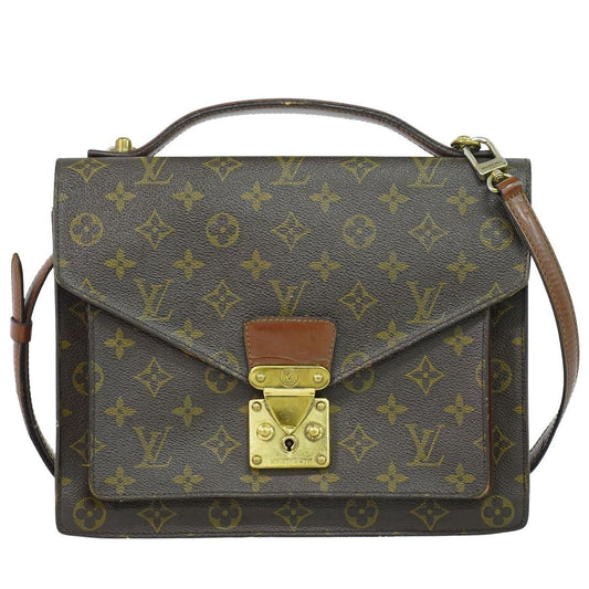Louis Vuitton LV Monceau Monogram 2-Way Shoulder Bag Brown