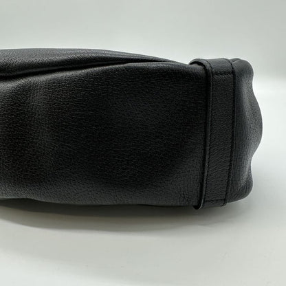 Gucci 130736 Shoulder Bag Tote Bag Leather None Land Black Ladies Men Fashion