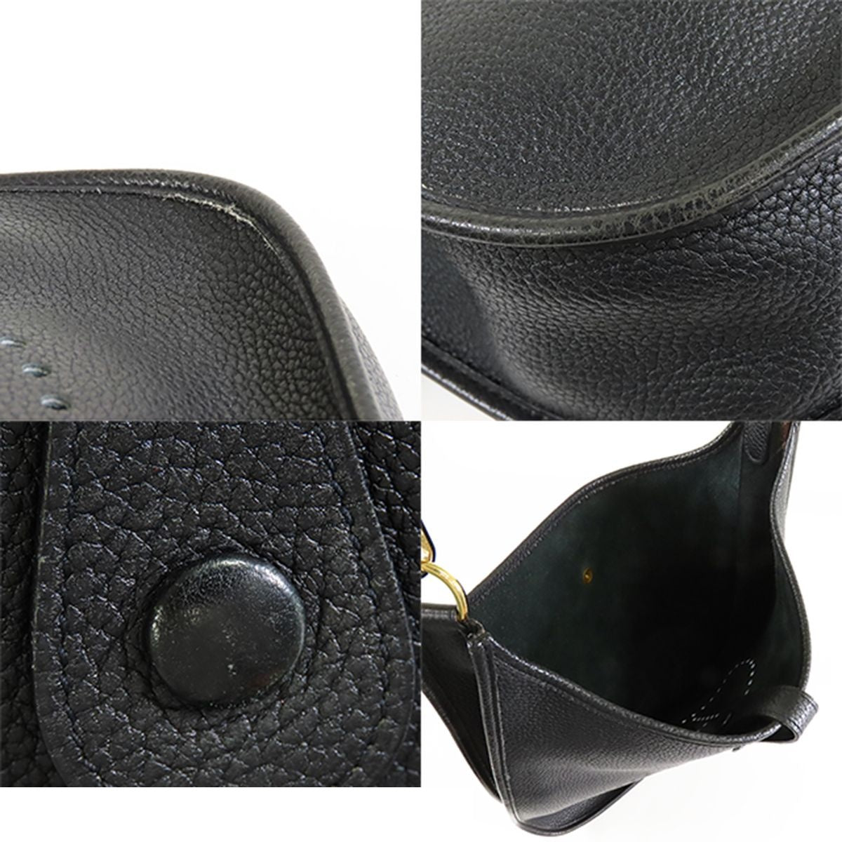 Hermes Evelyne GM Black Gold Togo Shoulder Bag — view 5