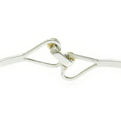 Tiffany & Co Silver Hook & Eye Double Heart Bangle 5.2g 925 750 Engraved 479596