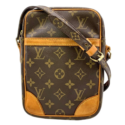 Louis Vuitton Danube Monogram Leather Brown Shoulder Bag Gold