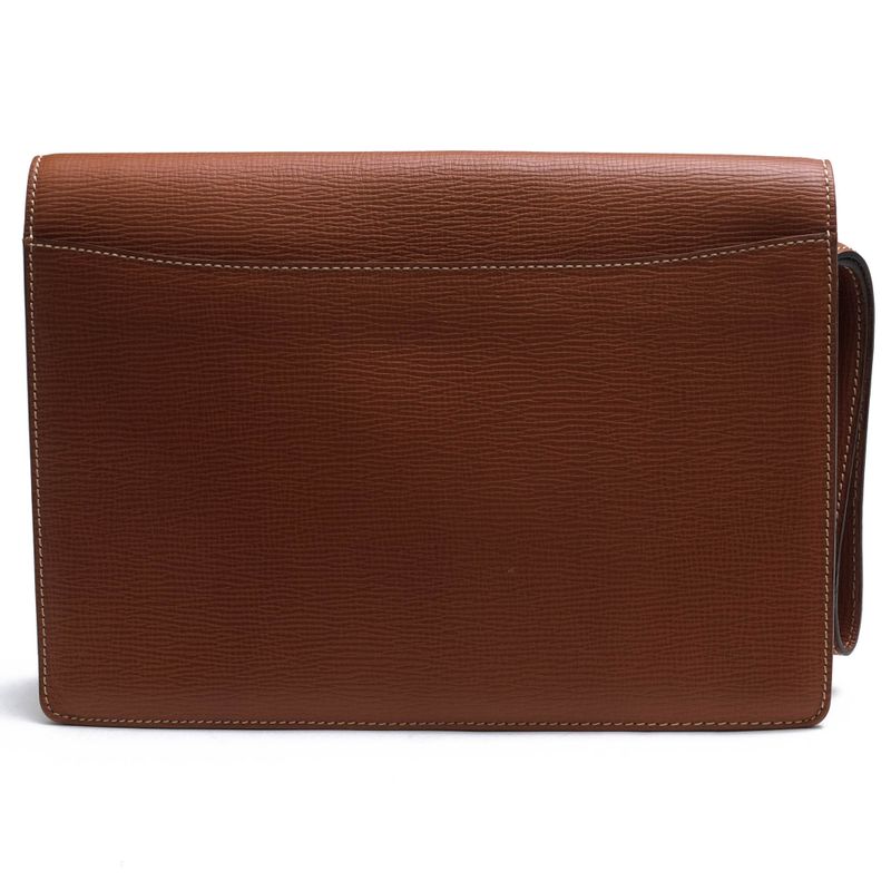 Loewe Bag Second Bag Clutch Bag Men Leather Genuine Leather Brown Shredded