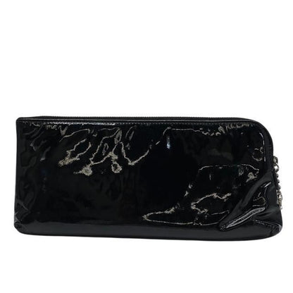 Chanel Cruise Line Pouch Small Pouch Multi Pouch Coco Mark Enamel Leather Black