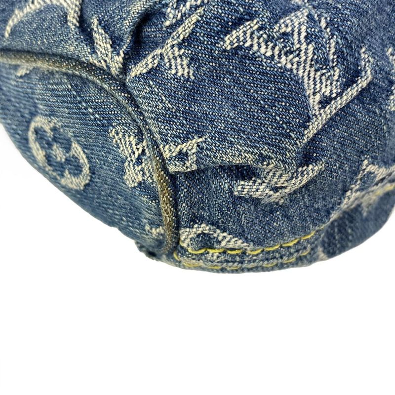 Louis Vuitton Shoulder Bag Monogram Denim Mini Pleated M95050 Blue Cotton