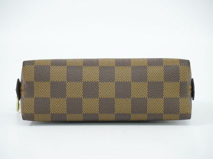 Authentic Louis Vuitton LV Pochette Cosmetic Damier Ebène Pouch Brown N47516