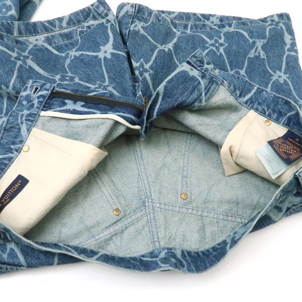 Louis Vuitton Monogram Print Denim Short Sleeve Shirt 1afqz1 #XL Shorts #34