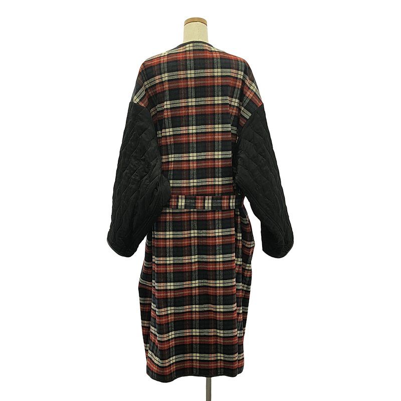 Balenciaga - 2018 - Quilted Check Gown Coat - 34 - Red Black White - Women's