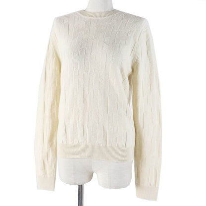 Hermes 23AW 3h2617d4 Virgin Wool H Motif Crewneck Long Sleeve Knit Ivory 36