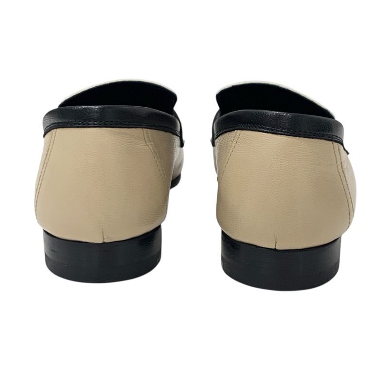 Hermes Royal Loafer Leather Shoes Leather Beige Black White Hhardware Constance