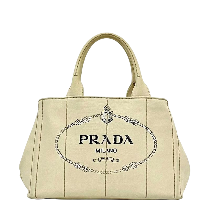 Prada Tote Canapa Tote Ivory White Canapa 1bg439