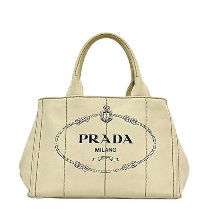 Prada Tote Canapa Tote Ivory White Canapa 1bg439