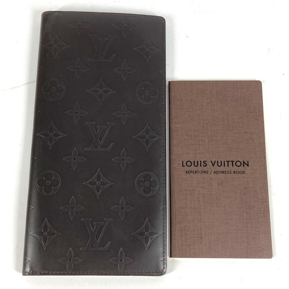 Louis Vuitton Wallet Portefeuille Double Monogram Glace Leather Cafe Brown