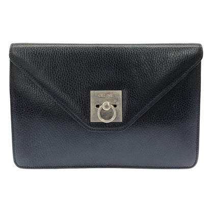 Celine Leather Clutch Black