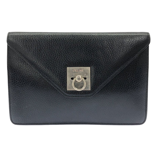 Celine Leather Clutch Black