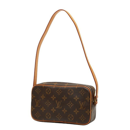 Louis Vuitton Monogram Pochette Cité One Shoulder Bag M51183 Brown PVC Leather