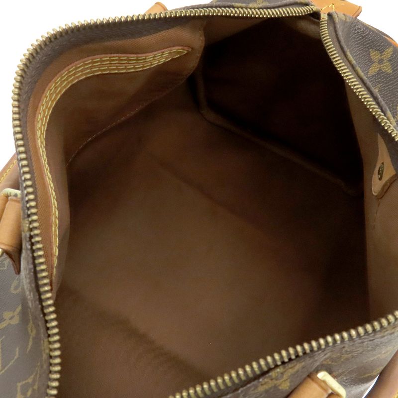 Louis Vuitton Handbag Speedy 30 Monogram Canvas Monogram Gold Hardware Brown