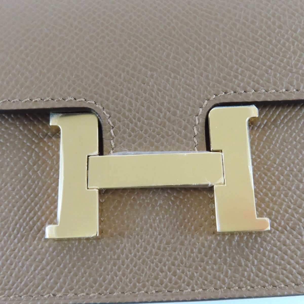 Hermes Constance Slim Brown Veau Epsom Gold Coin Case Wallet — view 10