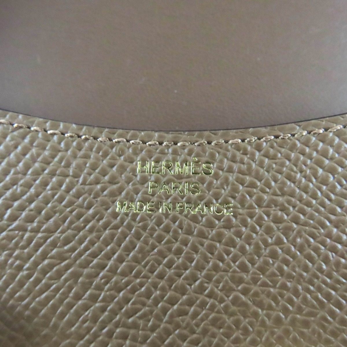 Hermes Constance Slim Brown Veau Epsom Gold Coin Case Wallet — view 12