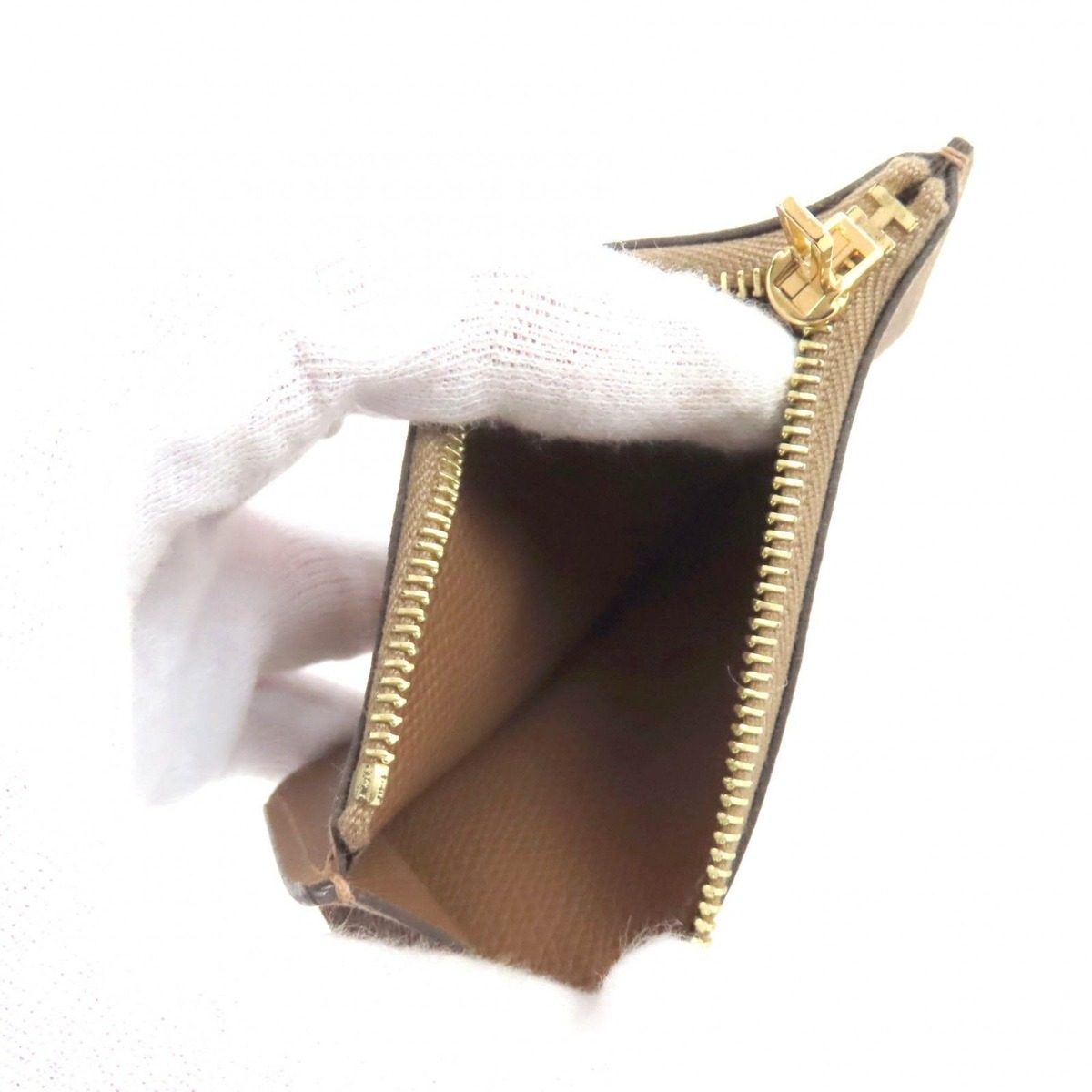 Hermes Constance Slim Brown Veau Epsom Gold Coin Case Wallet — view 8