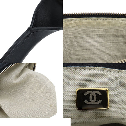 Chanel Deauville Small Shopping Black Cotton Canvas 2-Way Tote Bag — view 8