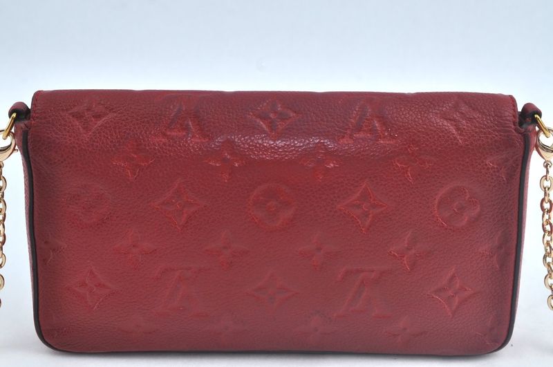 Louis Vuitton Monogram Empreinte Pochette Felice Shoulder Bag Red LV 9298m