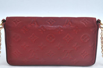 Louis Vuitton Monogram Empreinte Pochette Felice Shoulder Bag Red LV 9298m