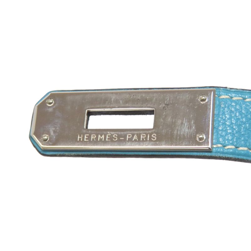 Hermes Birkin 30 Blue Jean Silver Hardware Handbag Epson Women