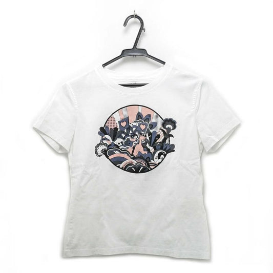 Hermes T-Shirt Faubourg Rainbow 36 Size White 2 E4613 du Cotton