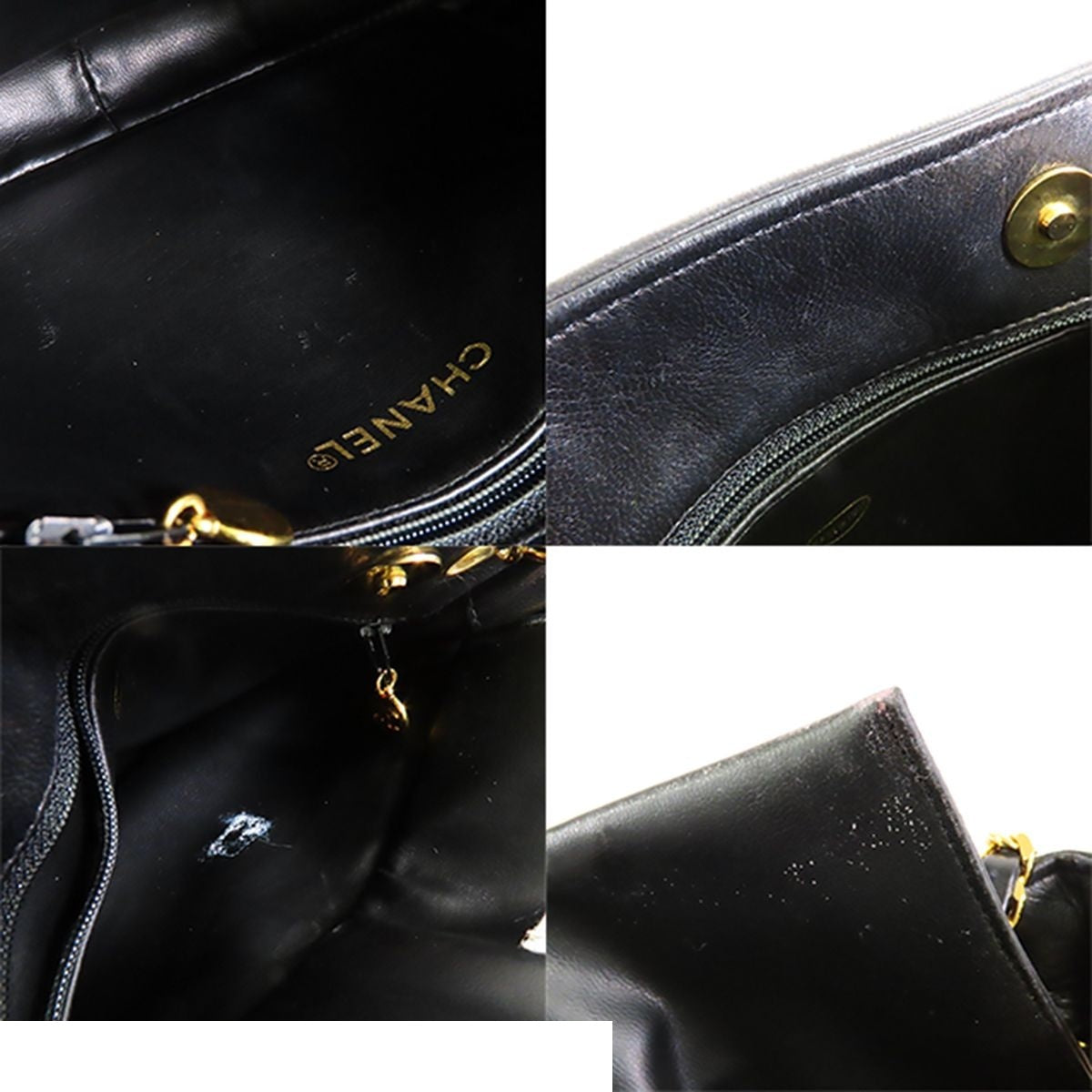 Chanel Cocoball Chain Black Gold Satin Lambskin Shoulder Bag — view 8