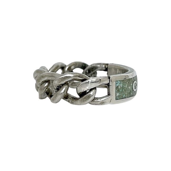 Gucci Ring Silver Green Never