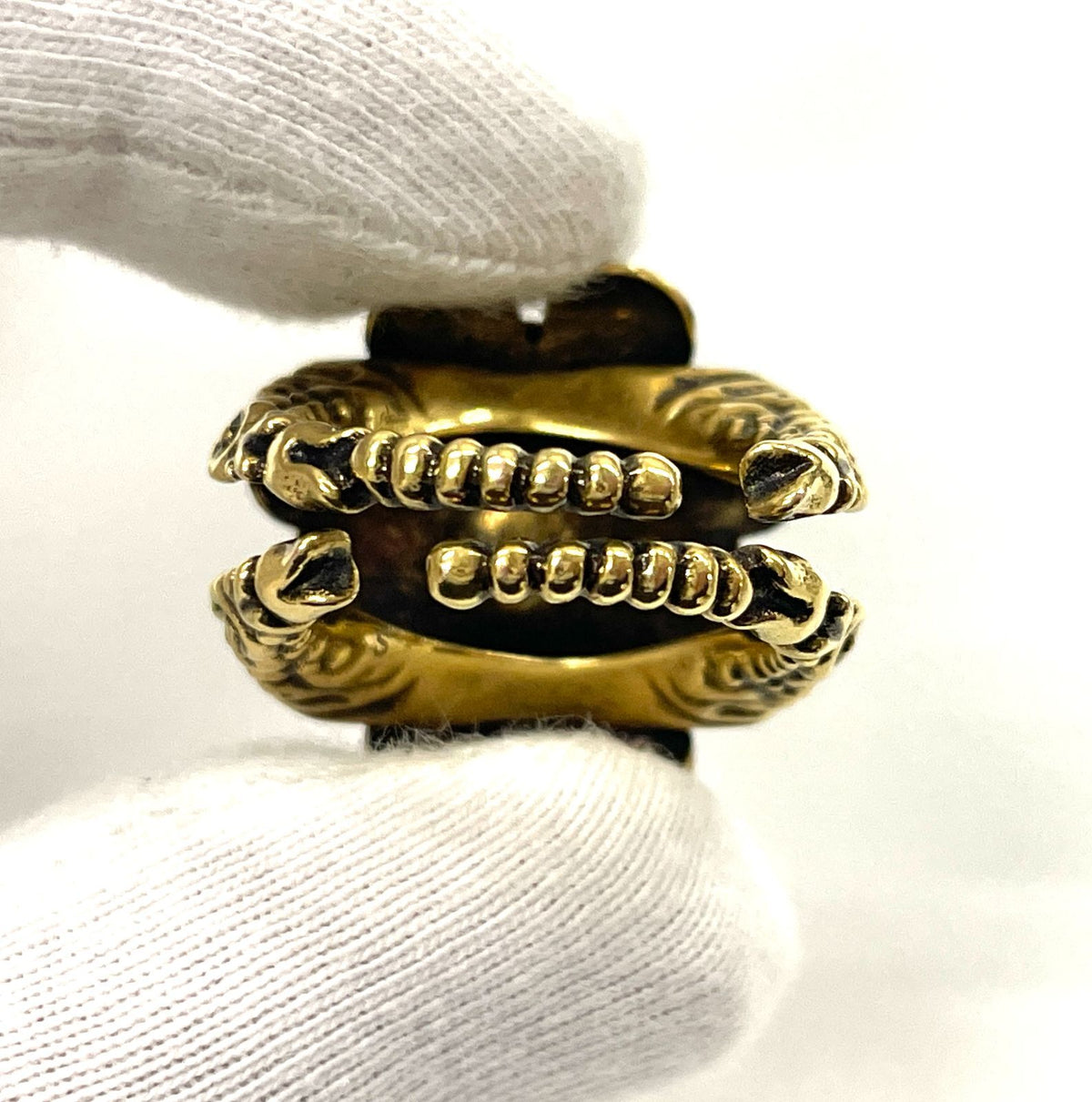 Gucci Flower Cocktail Ring S With Stones And GP White — view 7