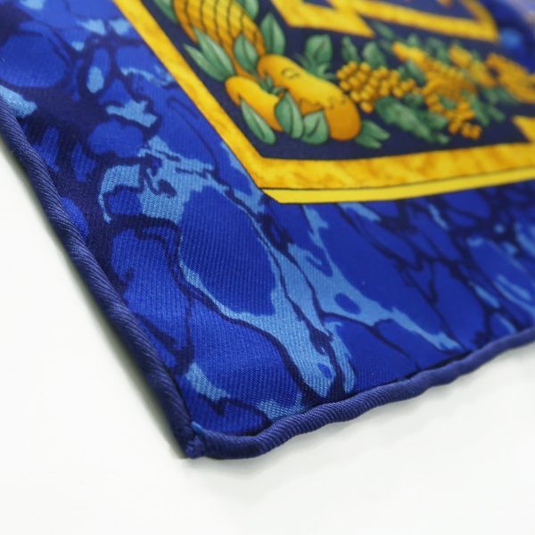 Hermes Carre 90 Carpe DIEM Enjoy Your Day Scarf 100% Silk Blue Sun Blue Hermes