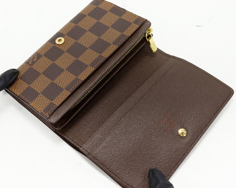 Louis Vuitton L-shaped Zipper Folding Wallet With Coin Purse Damier Portefeuille