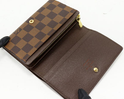 Louis Vuitton L-shaped Zipper Folding Wallet With Coin Purse Damier Portefeuille