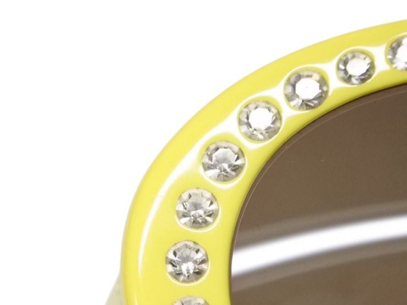 Chanel Oval Sunglasses Eyewear CC Logo Rhinestone Yellow — view 6