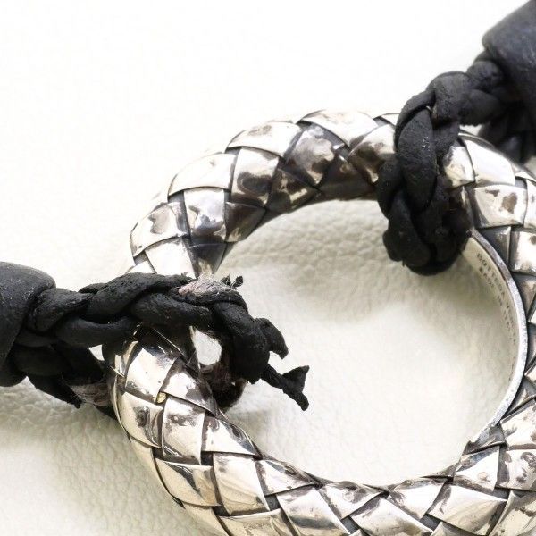 Bottega Veneta Intrecciato Circle Silver Leather Necklace 56 — view 8