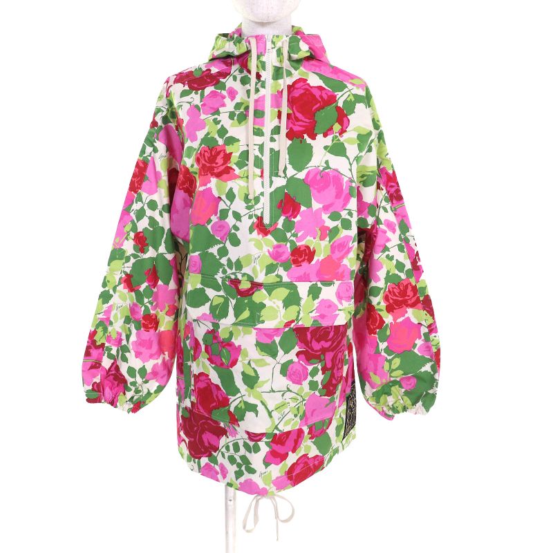 Gucci Ken Scott Gucci Ken Scott 650618 Cotton Rose Print Half Zip Hooded