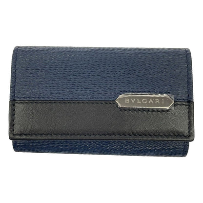 Bvlgari Leather Key Case Navy