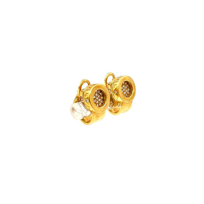 Chanel Diamond Gold Earrings — view 2