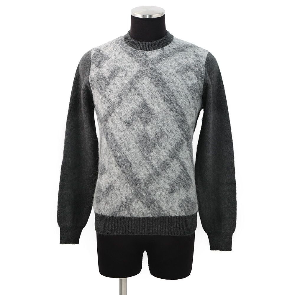 Fendi Knit Zucca Crew Neck Sweater Wool 46 Top