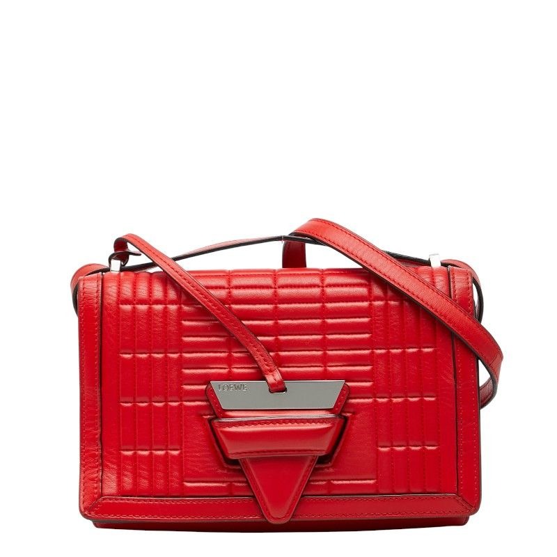 Loewe Barcelona 23 Crossbody Shoulder Bag Red Leather