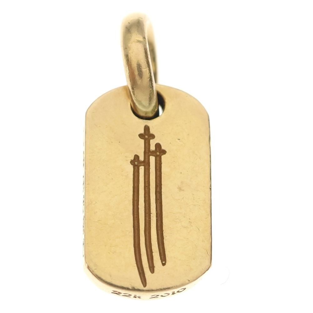 Chrome Hearts 22k DT Tny Rs3 Cross Tiny Dog Tag Pendant Top Gold